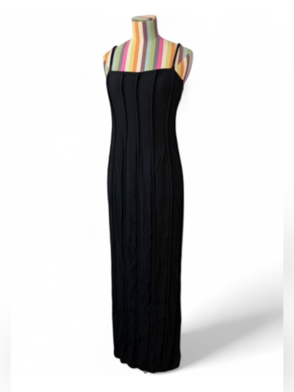 Vintage Sophie Sitbon Paris Made In France Designer Column Maxi Dress Structured